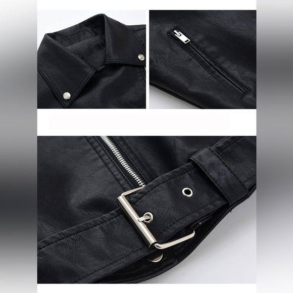 Women Faux Leather Jacket - Picture 4 of 5